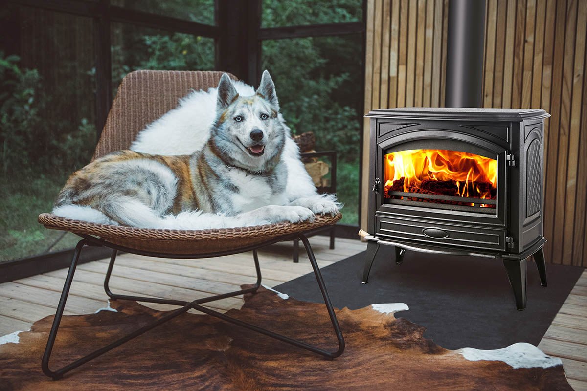 Amantii Lynwood - W76 Cast Iron Free Stand Wood Stove - Impressive Climate Control