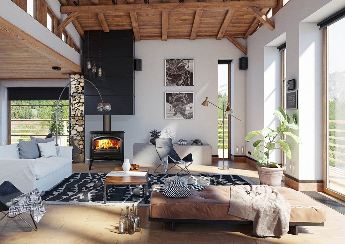 Amantii Lynwood - W76 Cast Iron Free Stand Wood Stove - Impressive Climate Control