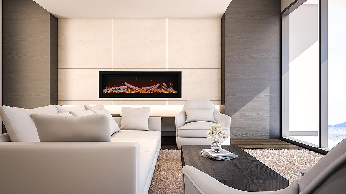 Amantii Symmetry 50 Smart Electric Fireplace - Impressive Climate Control