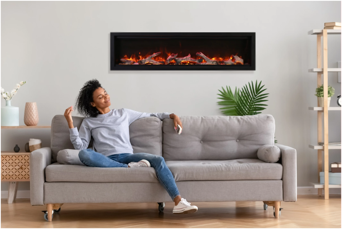 Amantii Symmetry Bespoke Electric Fireplace - Impressive Climate Control