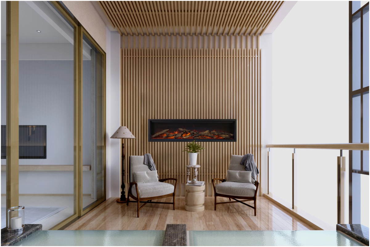 Amantii Symmetry Lumina Electric Fireplace - Impressive Climate Control
