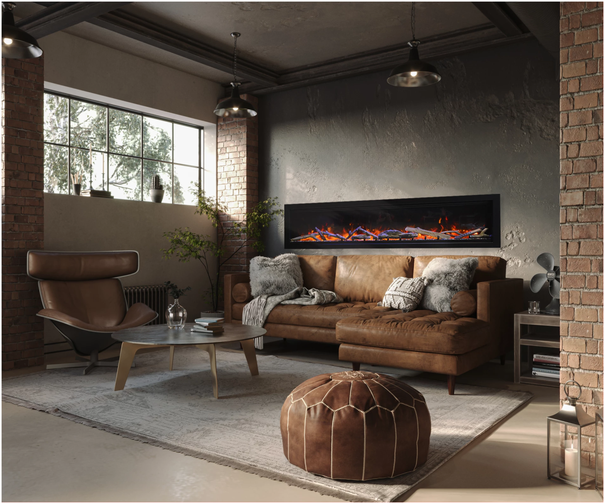 Amantii Symmetry Smart Electric Fireplace - Impressive Climate Control