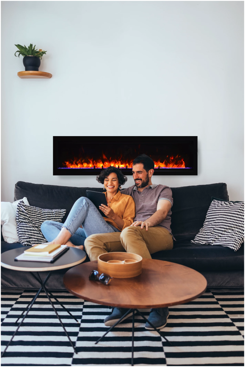 Amantii Symmetry Smart Electric Fireplace - Impressive Climate Control