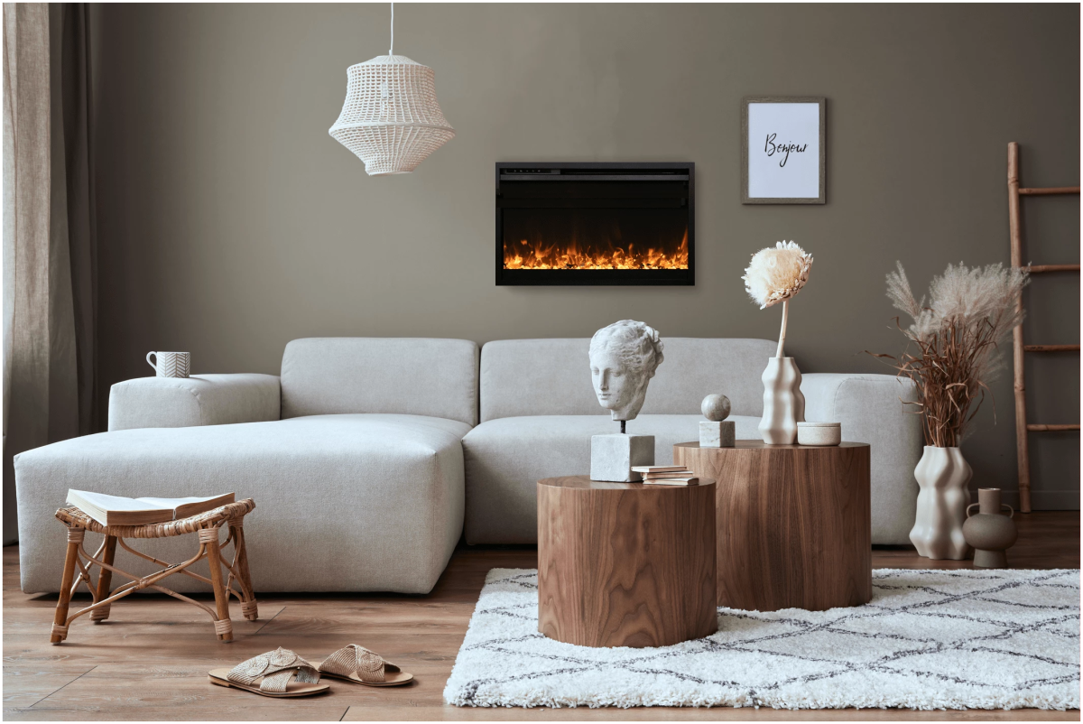 Amantii TRD Xtra Slim Smart Electric Fireplace - Impressive Climate Control