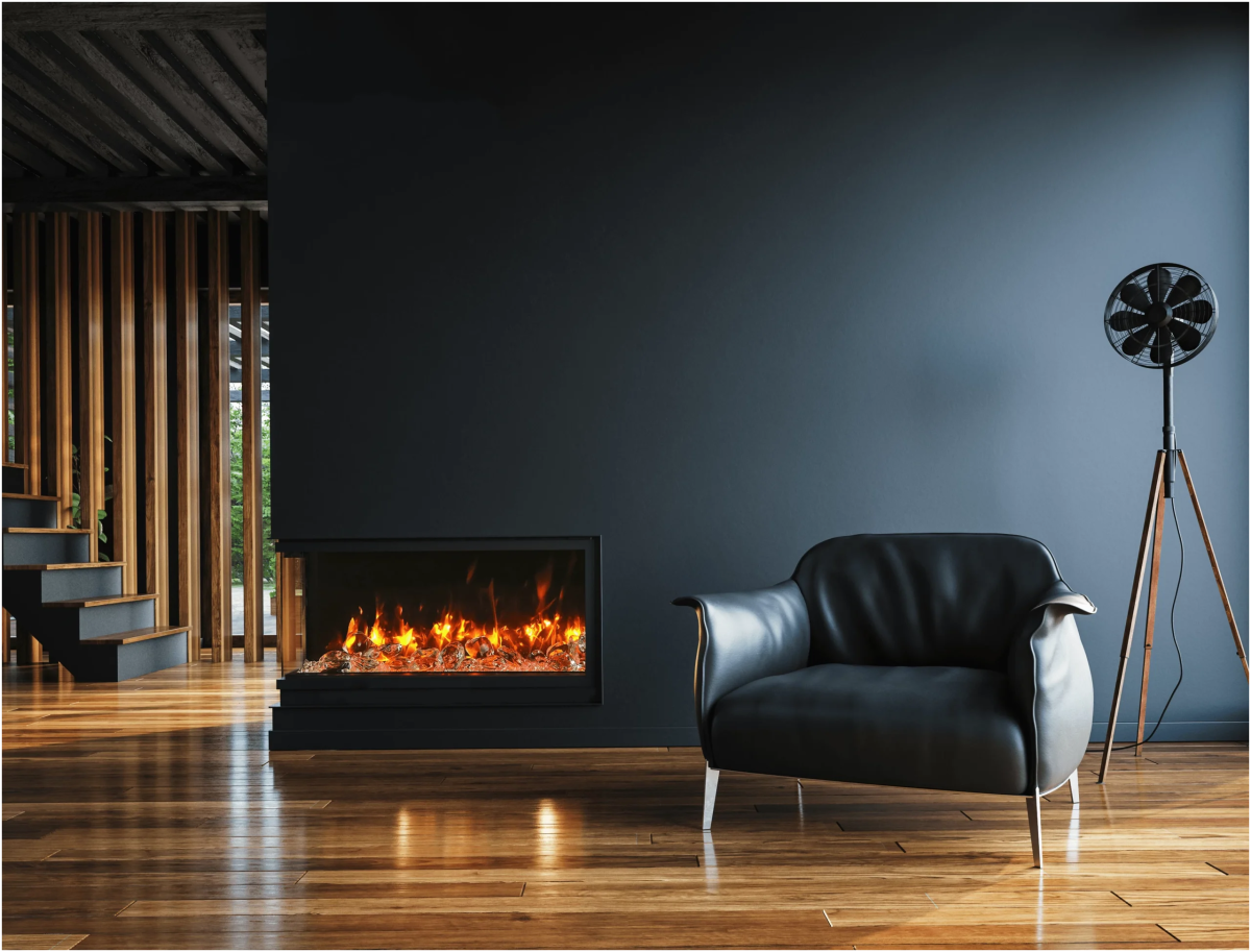 Amantii True View Slim Electric Fireplace (3 - sided) - Impressive Climate Control