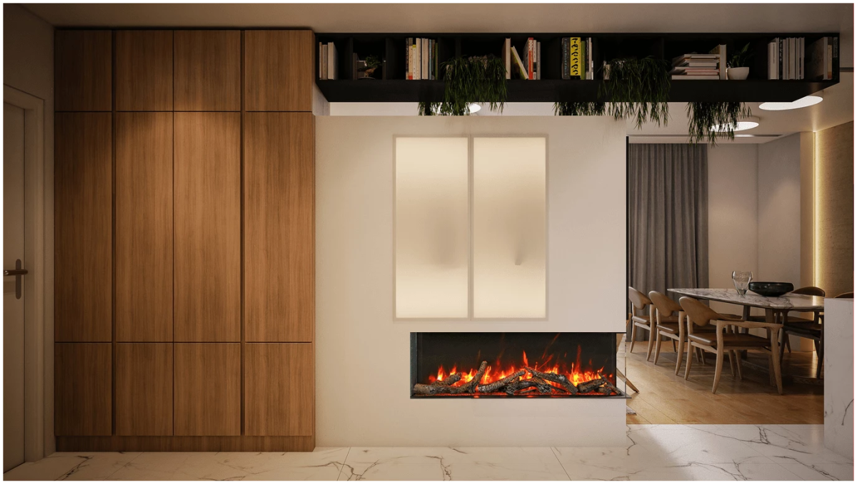 Amantii True View Slim Electric Fireplace (3 - sided) - Impressive Climate Control