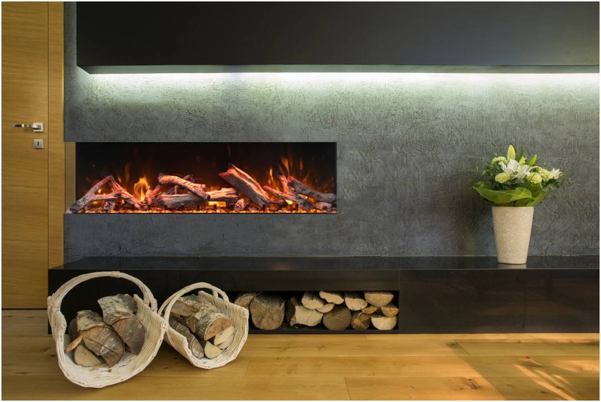 Amantii TruView Bespoke Electric Fireplace (3 - sided) - Impressive Climate Control