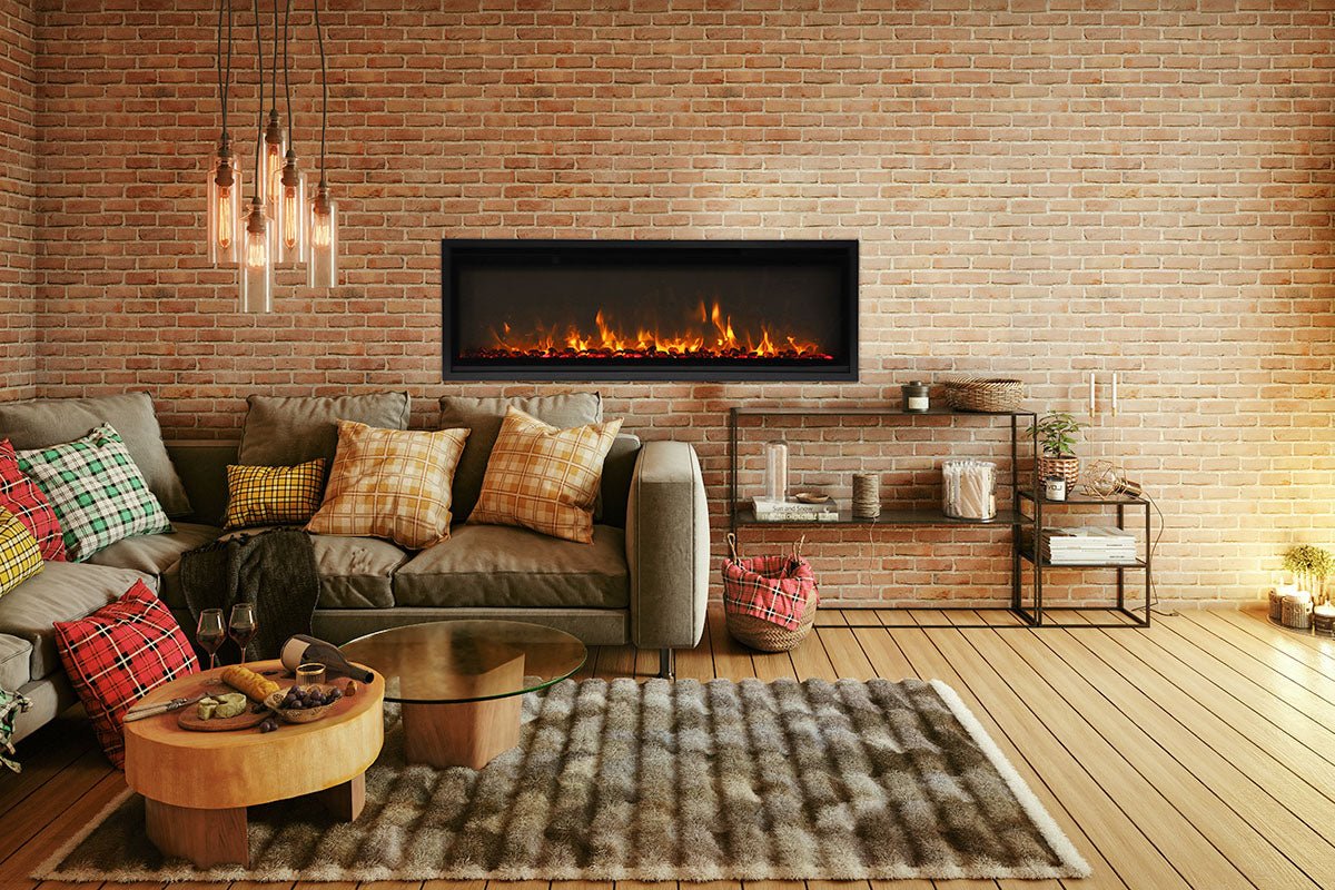 Amantii WM - FML - 26 - 3223 - STL Linear Electric Fireplace - Impressive Climate Control