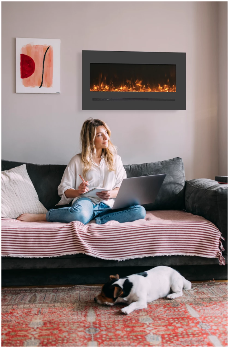 Amantii WM - FML - STL Linear Electric Fireplace - Impressive Climate Control