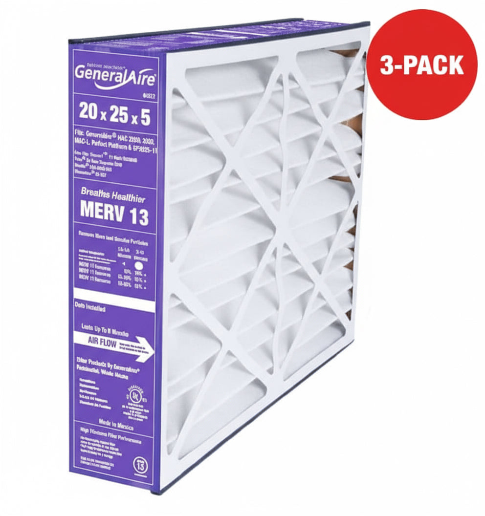 Generalaire GF - 4557 Pleated Filter 20x25x5 MERV13 (3 - PACK) - Impressive Climate Control