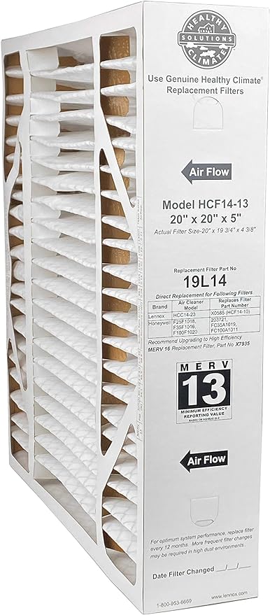 Healthy Climate HCF16 - 13 (19L16) Media Filter 25" x 16" x 5" MERV13 (3 - PACK) - Impressive Climate Control