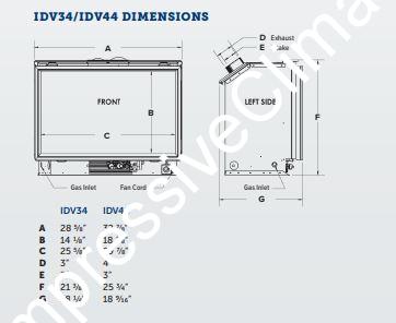 Kingsman IDV34 Direct Vent Gas Fireplace Insert - Impressive Climate Control