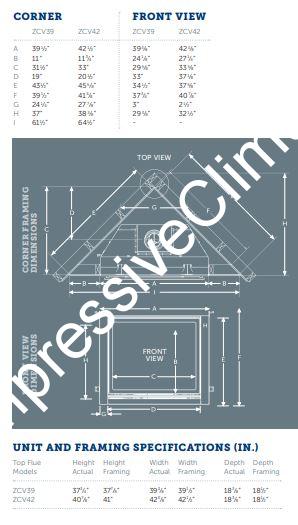 Kingsman ZCV39H Direct Vent Gas Fireplace - Impressive Climate Control