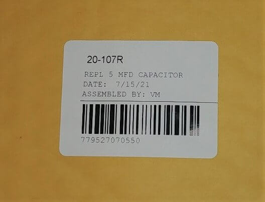 Lifebreath Replacement Capacitor P/N: 20 - 107R - Impressive Climate Control