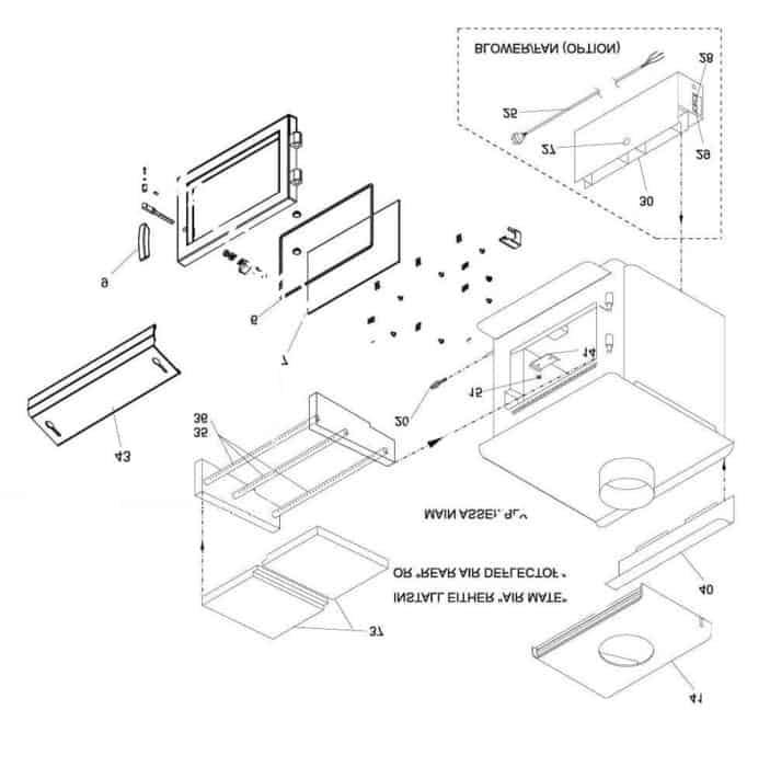 Regency F1100 Wood Stove Main Assembly Parts - Impressive Climate Control