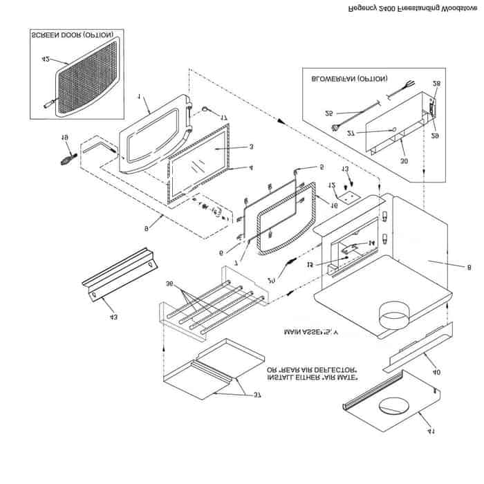 Regency F2400 Wood Stove Main Assembly Parts - Impressive Climate Control