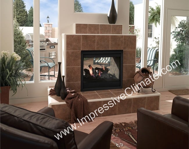 Twilight II Indoor Outdoor Gas Fireplace - Impressive Climate Control