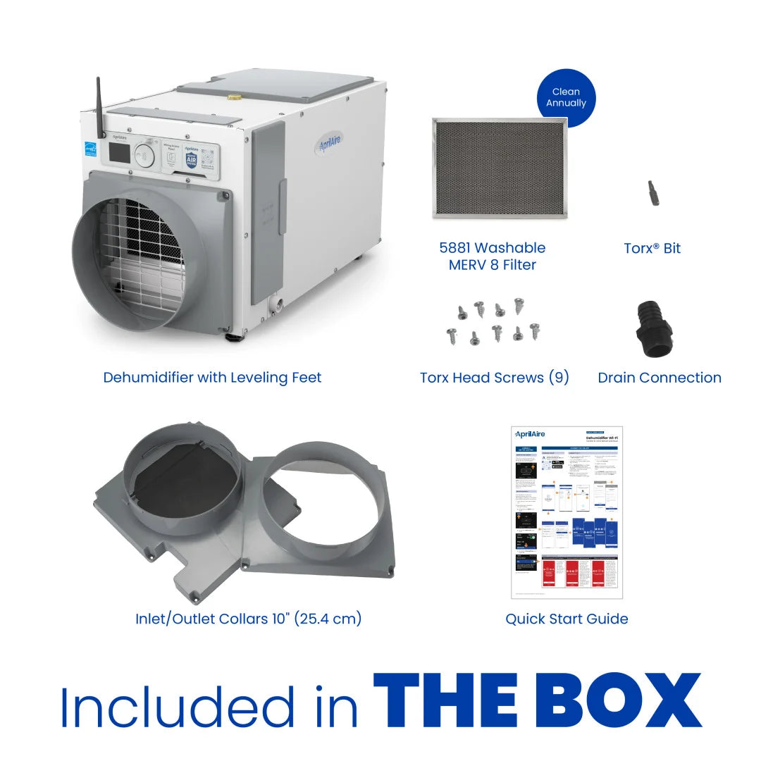 AprilAire E080W Whole-Home Wi-Fi Dehumidifier (80 Pints) - Impressive Climate Control