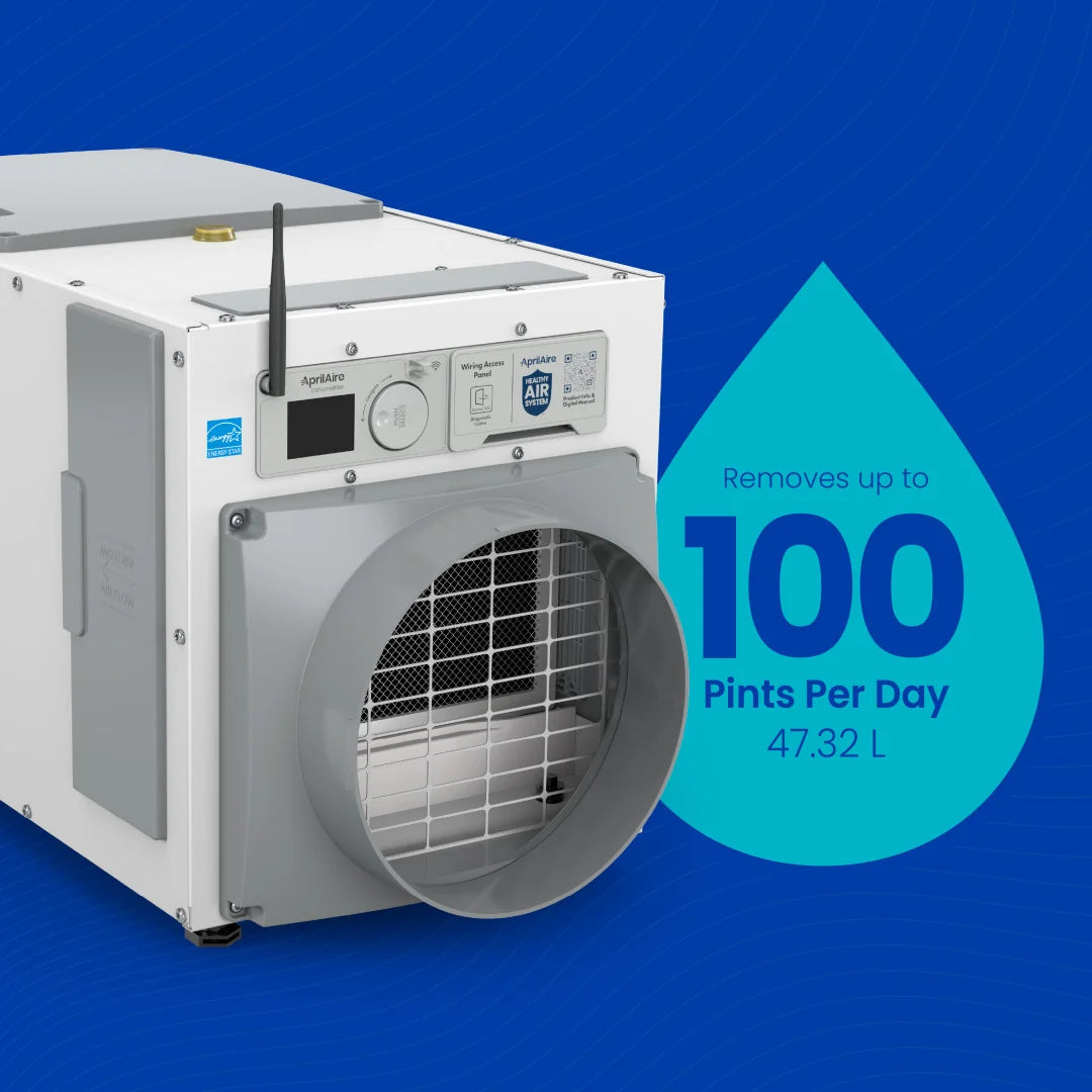 AprilAire E100W Whole-Home Wi-Fi Dehumidifier (100 Pints) - Impressive Climate Control