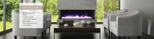 Amantii 72 - TRU - VIEW - XL – 3 Sided Electric Fireplace - Impressive Climate Control