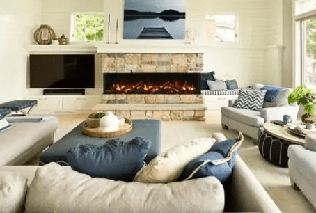 Amantii 72 - TRV - SLIM 3 - Sided Electric Fireplace - Impressive Climate Control