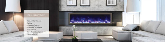 Amantii BI - 60 - SLIM Electric Fireplace - Impressive Climate Control