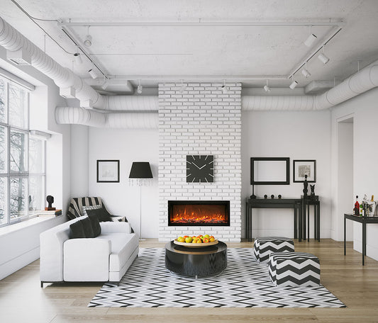 Amantii Symmetry 50 - XT Smart Electric Fireplace - Impressive Climate Control