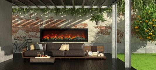 Amantii Symmetry 74 - XT Smart Electric Fireplace - Impressive Climate Control