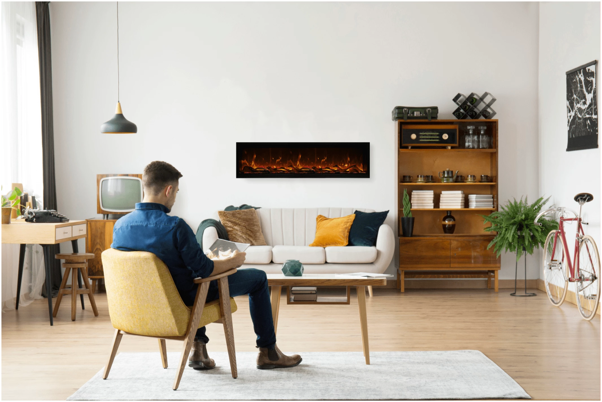 Amantii Symmetry Bespoke Xtra Tall Electric Fireplace - Impressive Climate Control