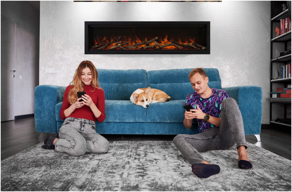 Amantii Symmetry Lumina Electric Fireplace - Impressive Climate Control