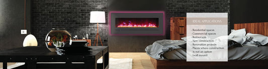 Amantii WM - FML - 48 - 5523 STL - STL Linear Electric Fireplace - Impressive Climate Control