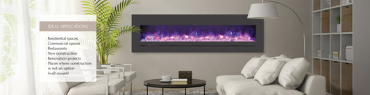 Amantii WM - FML - 72 - 7823 - STL Linear Electric Fireplace - Impressive Climate Control