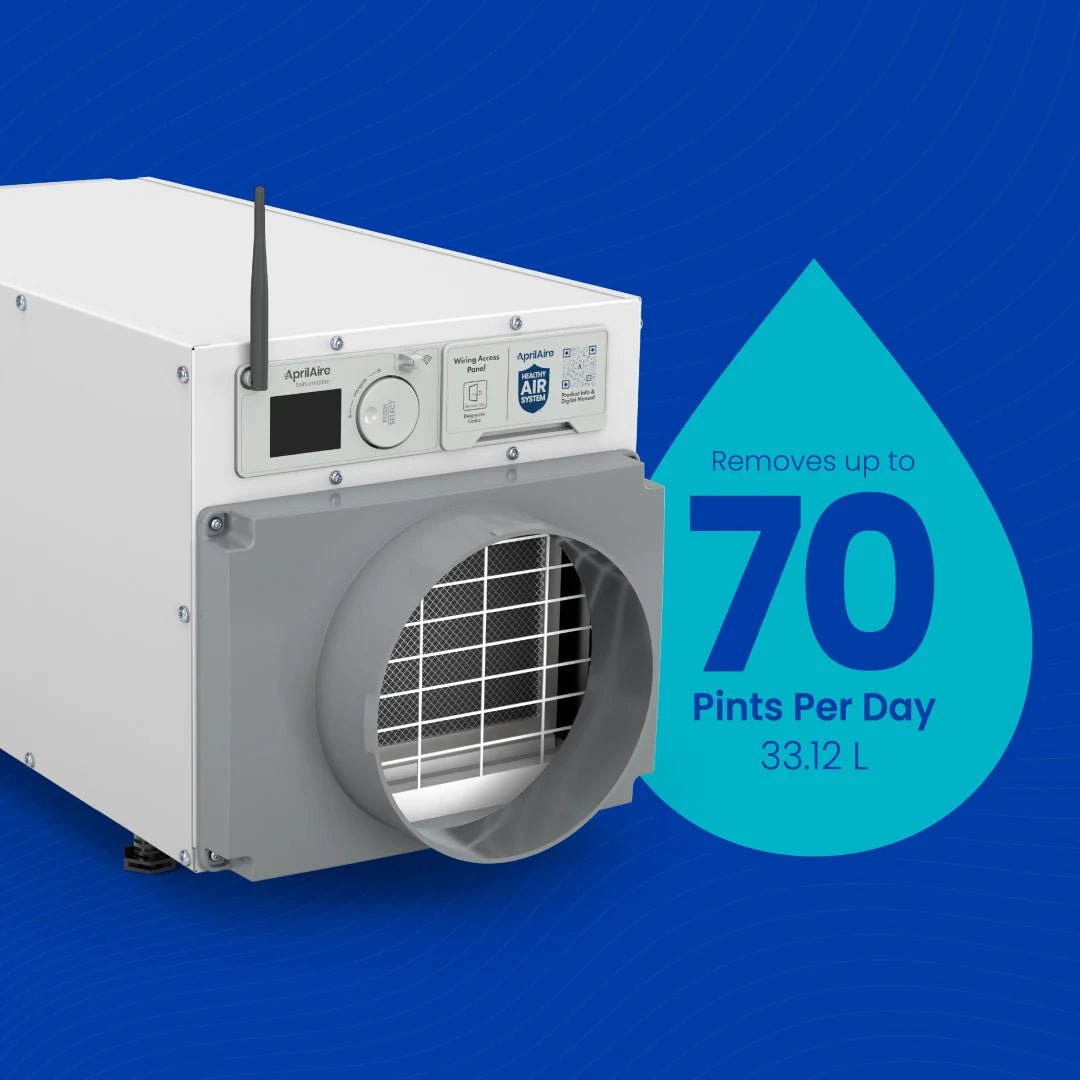 AprilAire E070W Whole-Home Wi-Fi Dehumidifier (70 Pints) - Impressive Climate Control