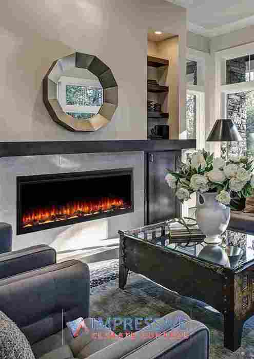 Electric Fireplace SimpliFire Allusion Platinum 60" - Impressive Climate Control