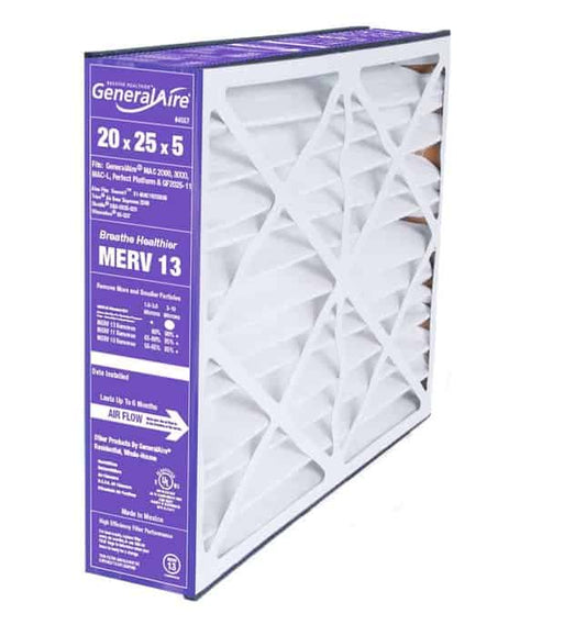 Generalaire GF - 4557 Pleated Filter 20x25x5 MERV13 (3 - PACK) - Impressive Climate Control