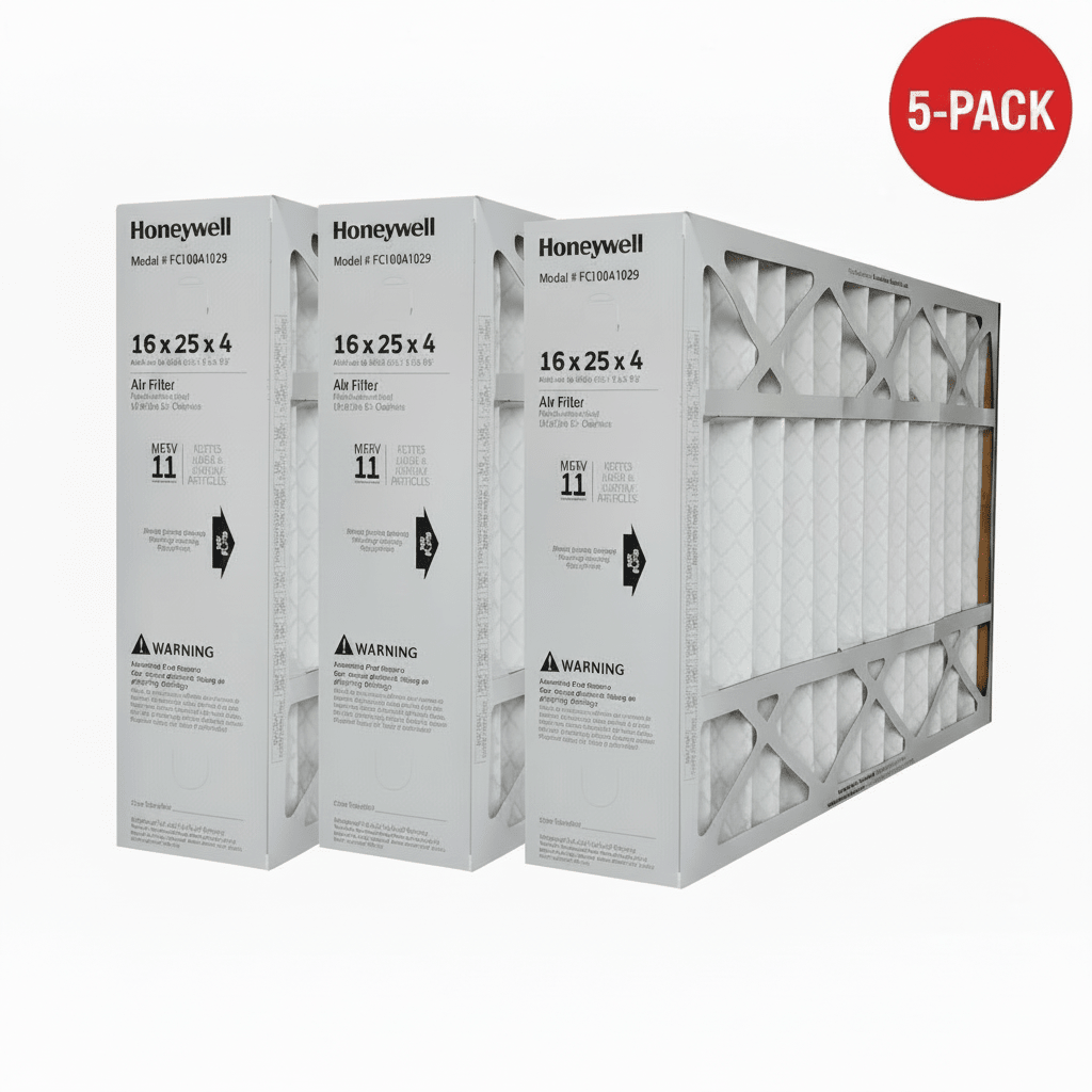 Honeywell FC100A1029 Air Filter 16” x 25” x 4” MERV 11 (5-PACK) - Impressive Climate Control