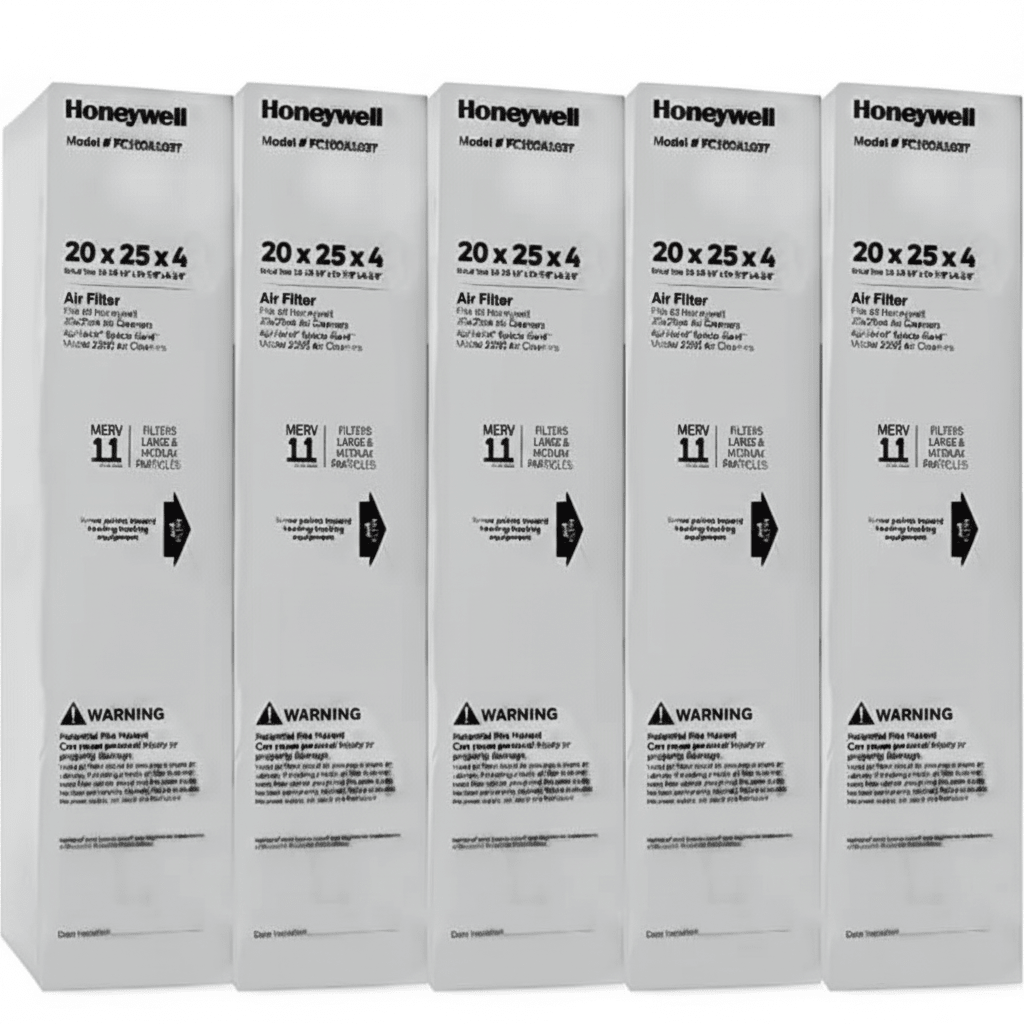 Honeywell FC100A1037 Air Filter 20" x 25" x 4" MERV 11 (5-PACK) - Impressive Climate Control