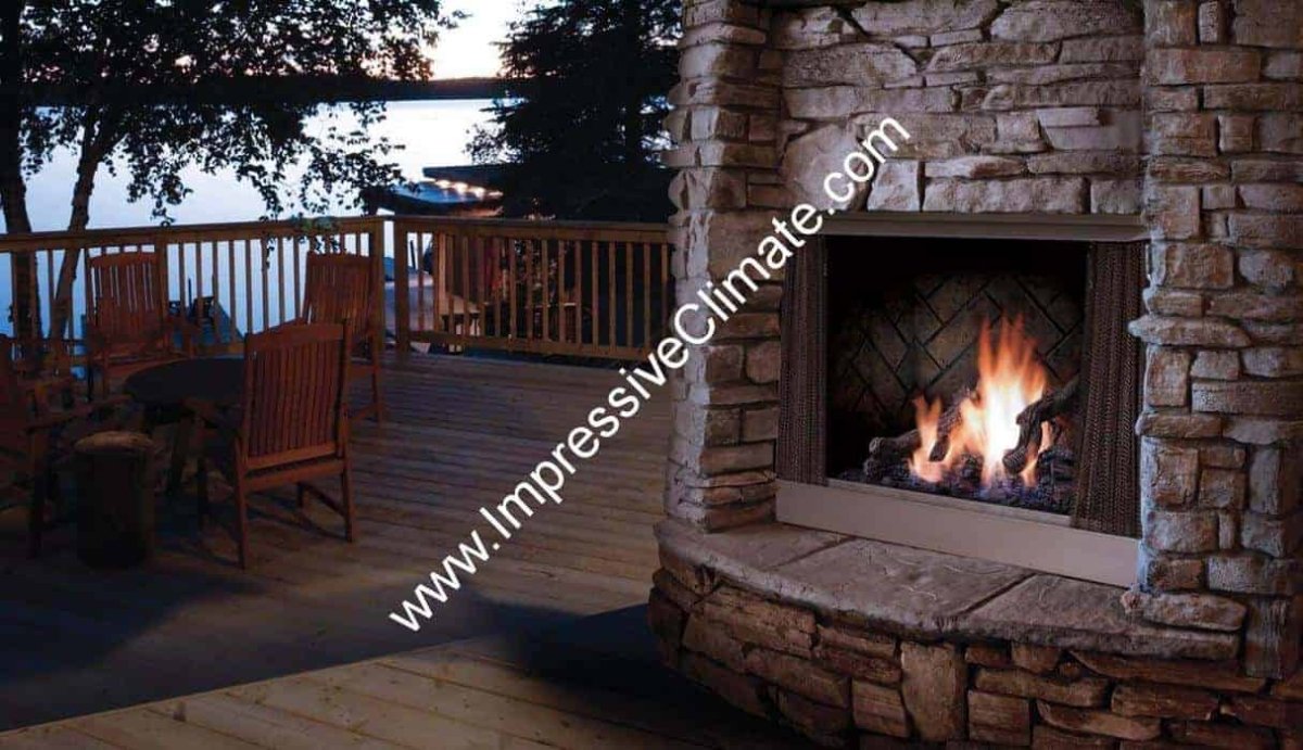 Kingsman OFP42 Outdoor Gas Fireplace - Impressive Climate Control
