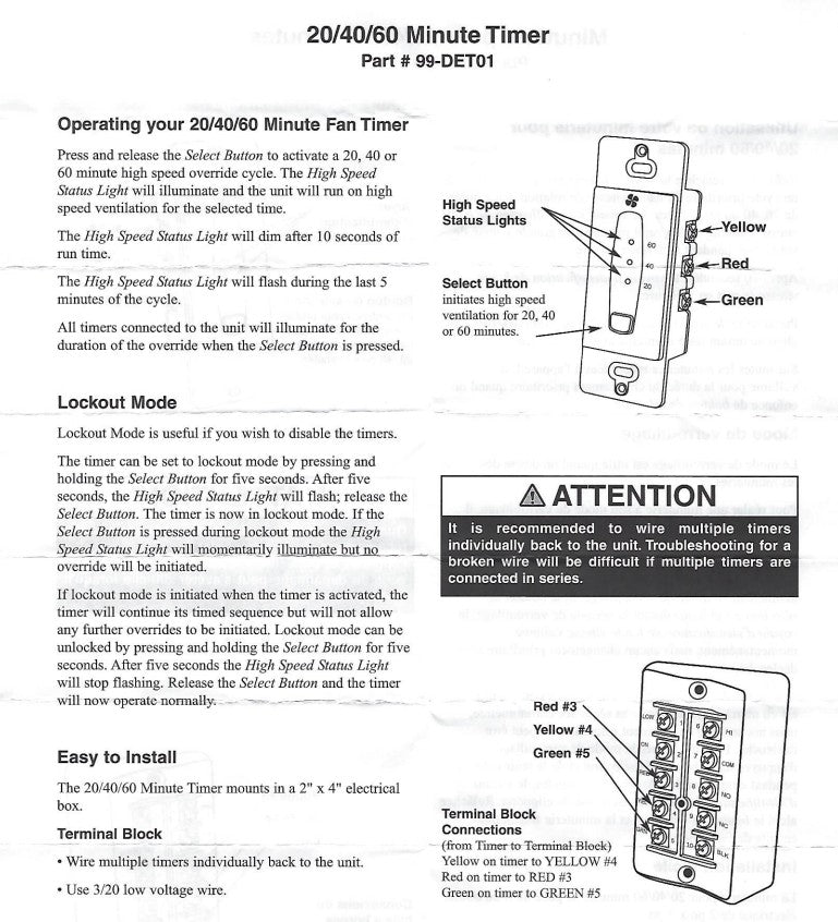 Lifebreath Timer 99 - DET01 - Impressive Climate Control