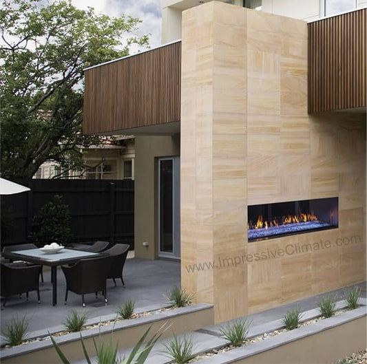 Palazzo 48 See Thru Outdoor Linear Fireplace - Impressive Climate Control