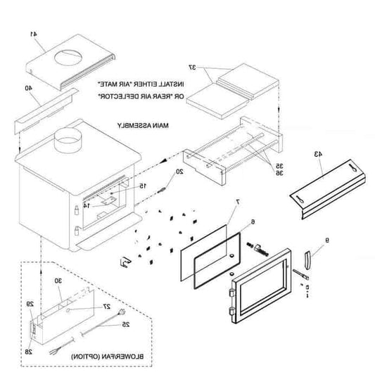 Regency F5200 Wood Stove Main Assembly Parts - Impressive Climate Control