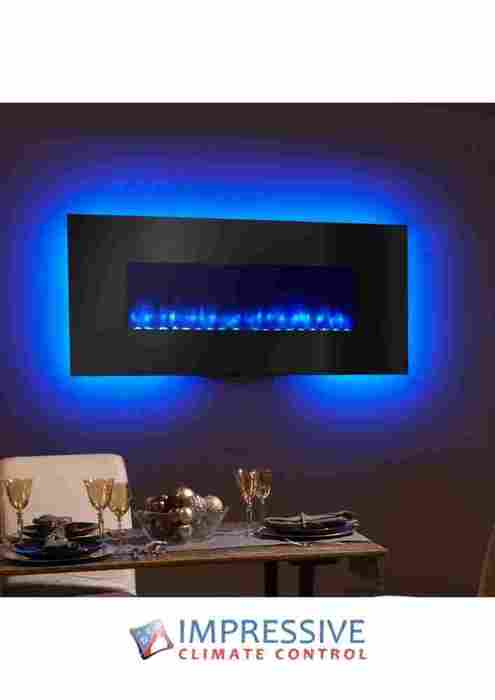 SimpliFire Wall - Mount Electric Fireplace 58" - Impressive Climate Control