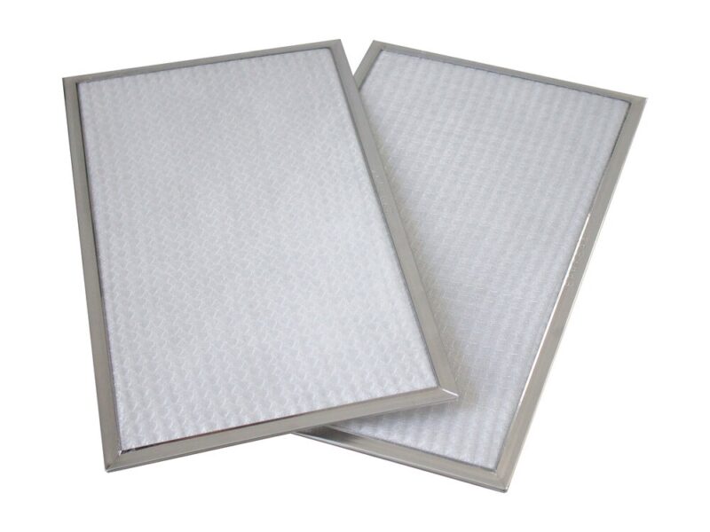 2 washable aluminum mesh filters with MERV6 rating.