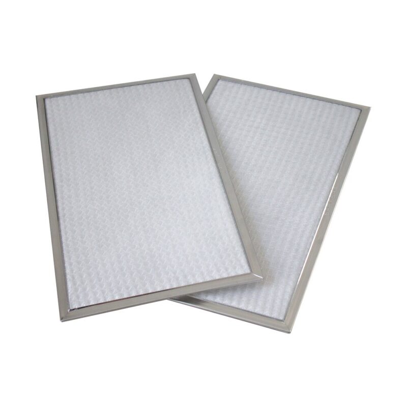 2 washable aluminum mesh filters with MERV6 rating.
