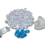 Ice Media Kit Includes: 3 large glass rocks, 95 clear diamond media, 10 blue diamond media and a package of clear acrylic media
